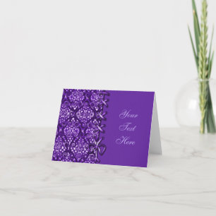 Laced Purple Pattern Decorative Note Card
