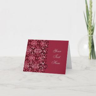 Laced Red Pattern Decorative Note Card