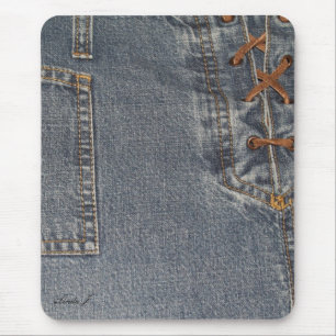 Laced Up Denim Mousepad