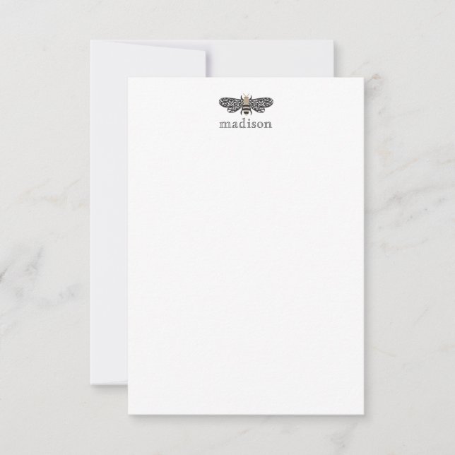 Lacewing Bee Personalised Note Cards (Front)