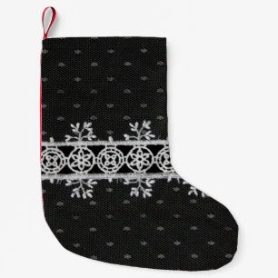 lacework line on black background small christmas stocking