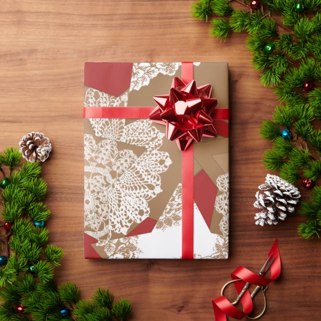 Lacey Cookie CutOut design Wrapping Paper (Holiday Gift)