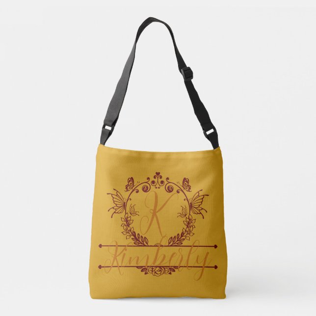"Lacey Sunshine" Customisable Monogram  Crossbody Bag (Back)