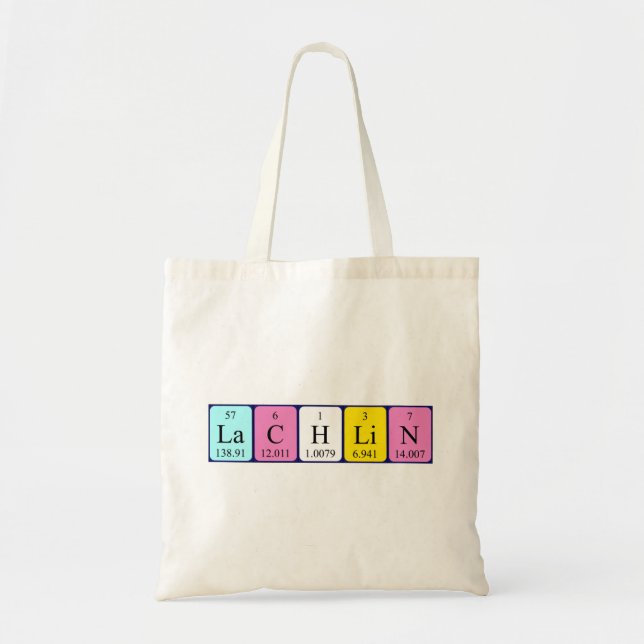 Lachlin periodic table name tote bag (Front)