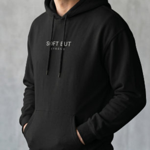 lack Hoodie   Aesthetic White Typography Pullover