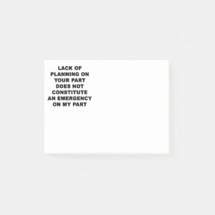 Lack of Planning Post-it Notes