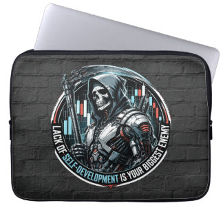 Lack of Self-Development Black Brick Cyber Reaper Laptop Sleeve