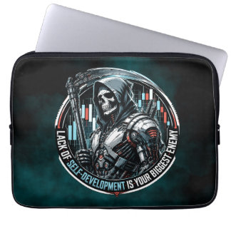Lack of Self-Development Midnight Teal Laptop Sleeve