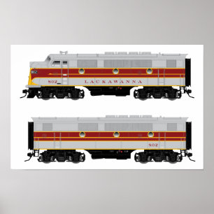 Lackawanna Diesel F3 A-B Set Locomotive Poster