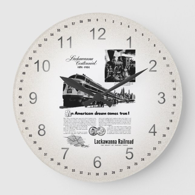 Lackawanna Railroad Centennial 1951 Large Clock (Front)