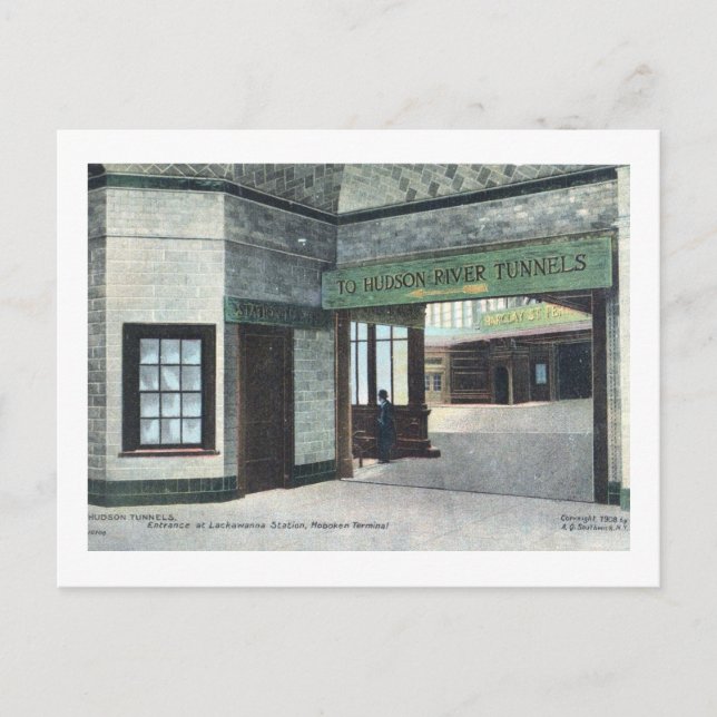 Lackawanna Station, Hoboken, New Jersey Vintage Postcard (Front)