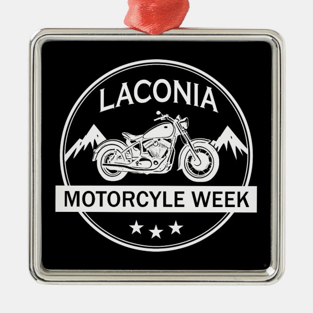 Laconia Motorcycle Week Motorbike Metal Tree Decoration (Front)