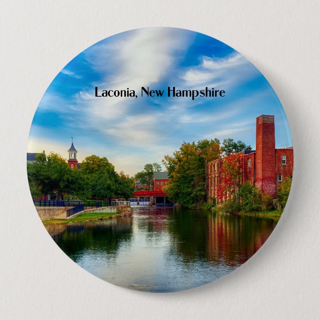 Laconia, New Hampshire, scenic landscape 10 Cm Round Badge (Front)