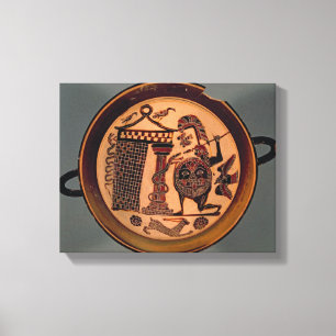 Laconian black-figure cup depicting a warrior atta canvas print