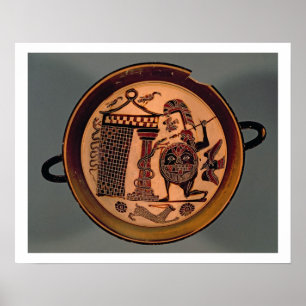 Laconian black-figure cup depicting a warrior atta poster