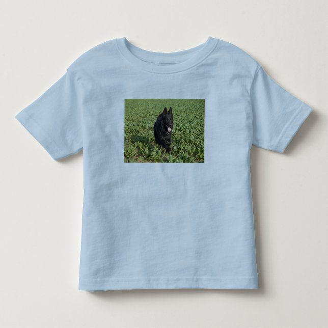 Lacquer Black German Shepherd Toddler T-Shirt (Front)