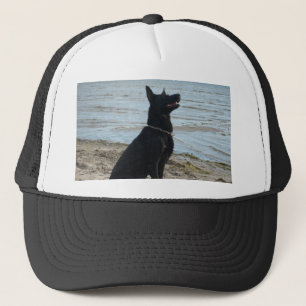 Lacquer Black German Shepherd Trucker Hat