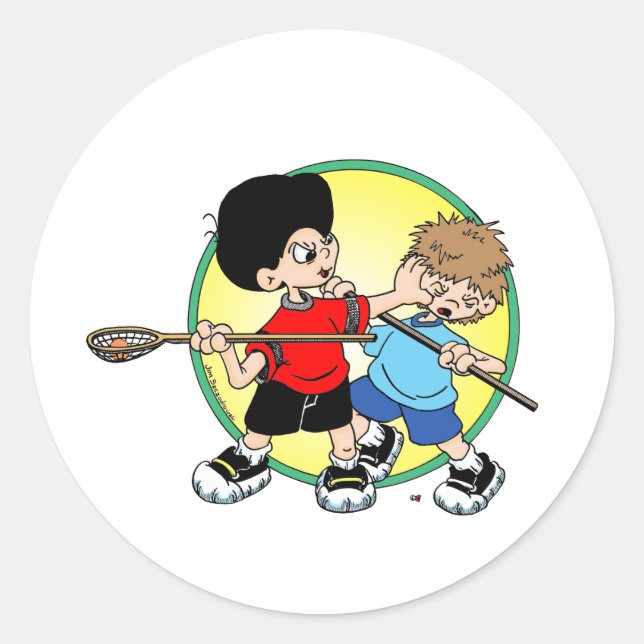 Lacrosse #2 classic round sticker (Front)