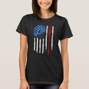 Lacrosse 4th Of July Lax American Flag T-Shirt