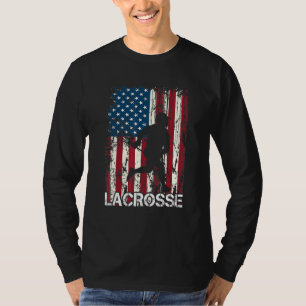 Lacrosse American Flag 4th Of July T-Shirt