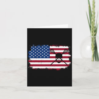 Lacrosse American Flag Art For Men Women 4th Of Ju Card