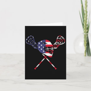 Lacrosse American Flag  Card