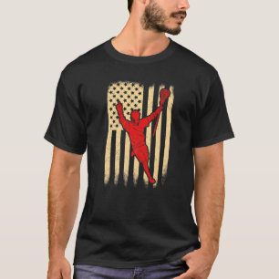 Lacrosse American Flag Cross Lacrosse Sticks Men W T-Shirt