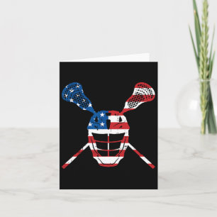 Lacrosse American Flag Helmet Patriotic Athlete Pl Card