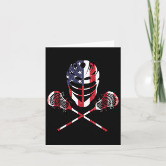 Lacrosse American Flag Lax Helmet Sticks 4th Of Ju Card