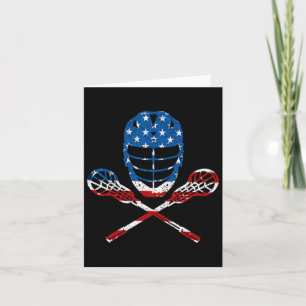 Lacrosse American Flag Lax Helmet Sticks 4th Of Ju Card