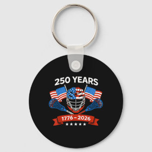 Lacrosse American Flag Lax Helmet Sticks 4th of Key Ring