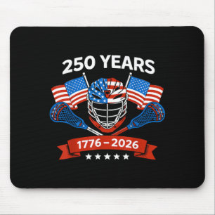 Lacrosse American Flag Lax Helmet Sticks 4th of Mouse Pad