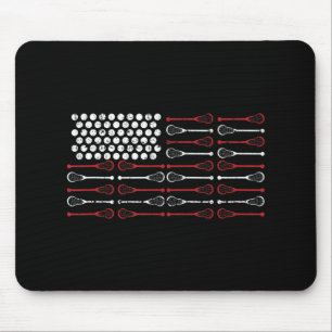 Lacrosse American Flag Lax Mum design Mouse Pad