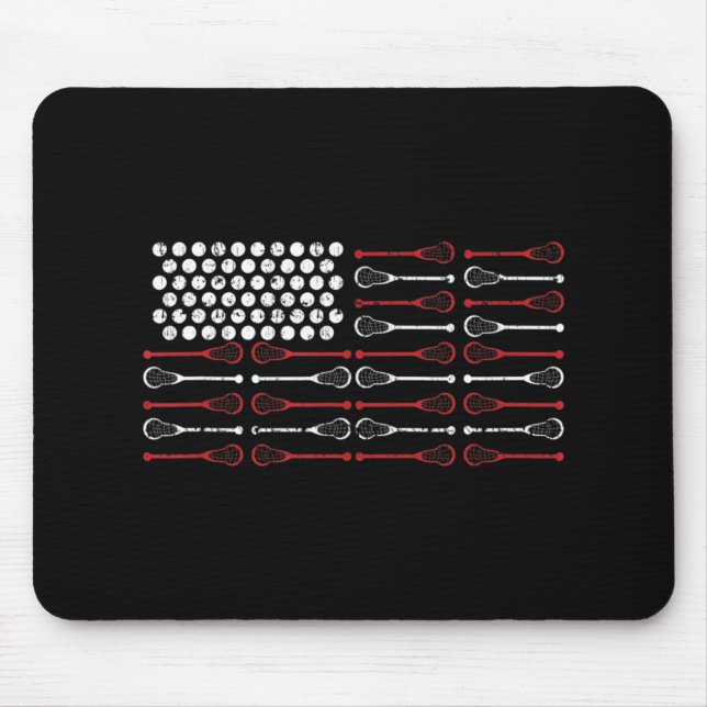 Lacrosse American Flag Lax Mum design  Mouse Pad (Front)