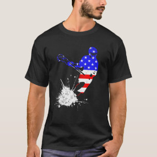 Lacrosse American Flag Patriotic Of 4th Of July La T-Shirt