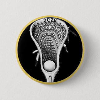 Lacrosse Black and Gold Team Gifts 6 Cm Round Badge