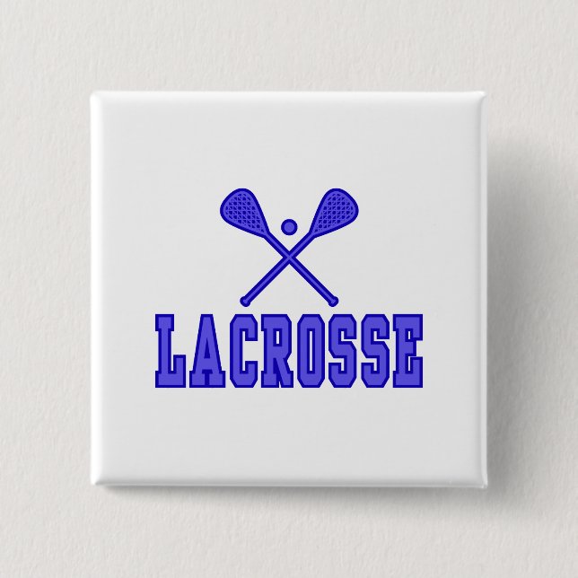 Lacrosse blue 15 cm square badge (Front)