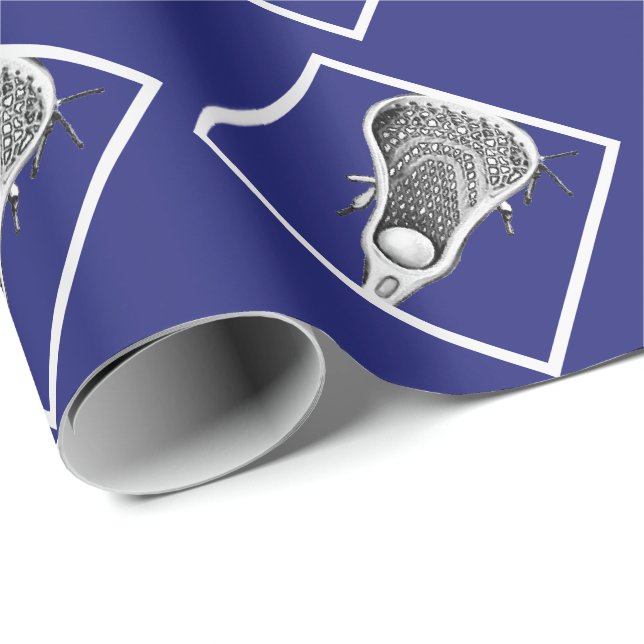 Lacrosse Blue Gift Wrapping Paper (Roll Corner)