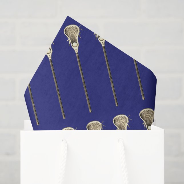 Lacrosse Blue Sports Tissue Paper (Gift Bag)