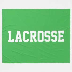 LACROSSE Bold White Text On Fun Bright Green Fleece Blanket