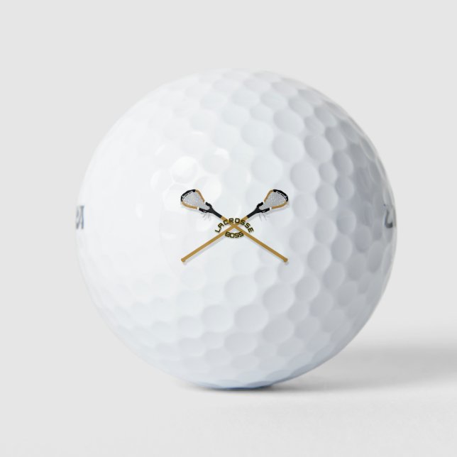 Lacrosse Boss Crossed Sticks Golf Balls (Front)