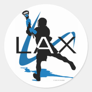 Lacrosse Boys LAX Blue Classic Round Sticker