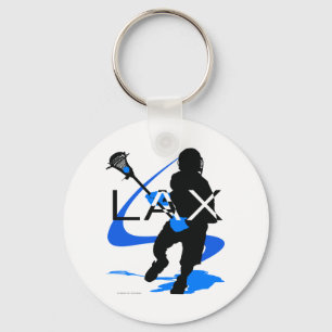 Lacrosse Boys LAX Blue Key Ring