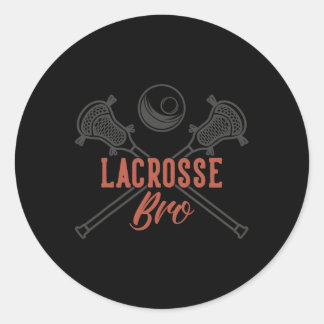 Lacrosse Bro  Classic Round Sticker