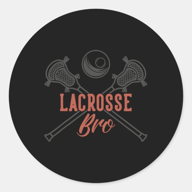 Lacrosse Bro  Classic Round Sticker (Front)