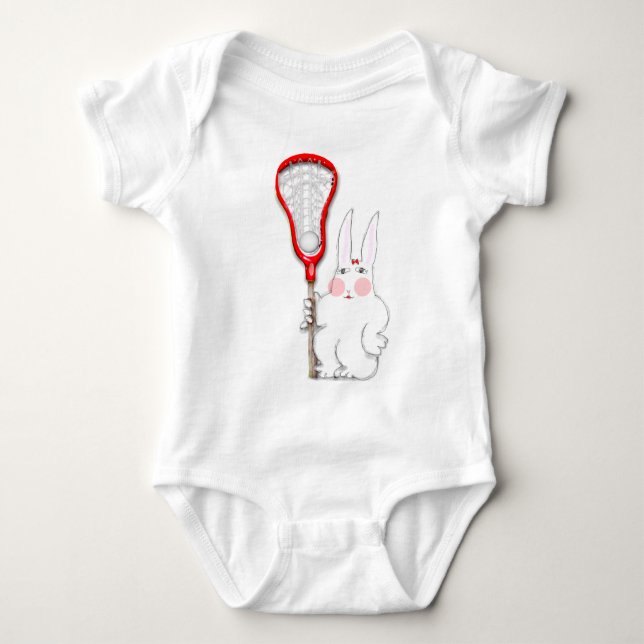 Lacrosse Bunny Baby Bodysuit (Front)