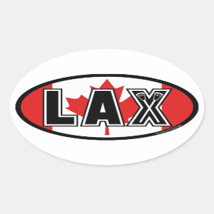 Lacrosse Canada Lax Flag Oval Sticker