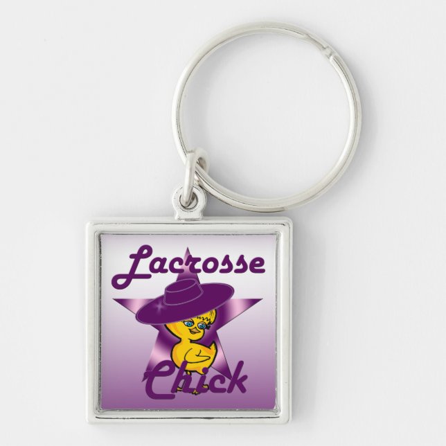 Lacrosse Chick  Key Ring (Front)