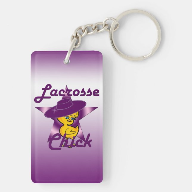 Lacrosse Chick  Key Ring (Back)