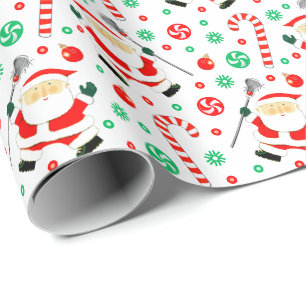 Lacrosse Christmas Gift Wrapping Paper
